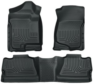 Chevrolet Silverado Floor Liners - Front + Rear - Husky Liners - WeatherBeater Combo - Gray - `07-`12